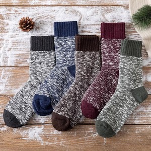 Men's Thermal Cotton Mid-Calf <b>Socks</b> Color-Blocked Warm <b>Winter</b> <b>Socks</b> for Autumn and <b>Winter</b> - Product Image 1
