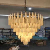 Lustre en albâtre de haute qualité, taille et style personnalisés, pour salon, salle à manger, villa