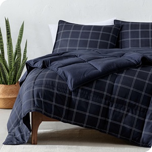 Couette moderne bleu nuit écologique de haute qualité, confortable toute saison, douce, série 1800, ensembles de couettes de luxe - Product Image 2