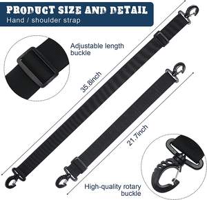 Sangle <span class=keywords><strong>de</strong></span> transport réglable noire en polyester et plastique durable avec boucle auto-agrippante pour chaussures <span class=keywords><strong>de</strong></span> <span class=keywords><strong>ski</strong></span> et snowboard - Product Image 2