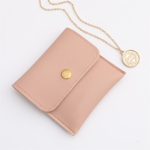 Wholesale Custom Luxury Velvet Dust Bag Small <b>Envelope</b> Flap Snap Square PU Leather Portable Jewelry Pouch Bag - Product Image 4