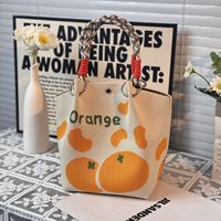 Tas Tangan Rajut Gaya Baru Motif Buah, Kapasitas Besar, Ringan, Terbuka, Portabel, Tas Pergelangan Tangan untuk Perjalanan Sehari-hari, Aktivitas Luar Ruangan, Tas Mini Kasual