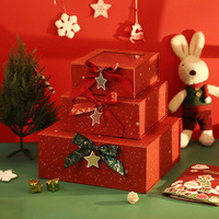 Flip Top Red Weihnachts verpackungs fenster Design Cookie Chocolate Geschenk box