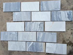 天然阿拉斯加多云白色灰色大理石石英岩文化墙覆层石材贴面堆叠石材分类帐面板 - Product Image 6