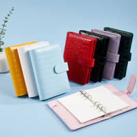 A6 Leder-Budget-Planer mit 6 Ringen, Pebble-PU-Einband, Notizbuch mit Vorsatzblatt, Reißverschlusstasche und Anpassbarem Logo-Organizer