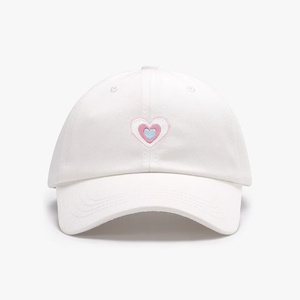 Hot Sale Heart Embroidery Baseball Cap Cute Adjustable Dad Hat for Women Girls - Product Image 2