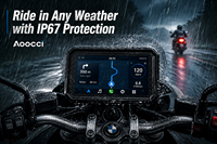 Aoocci BM6 CarPlay sans fil pour moto, écran 6 pouces lisible en plein soleil, affichage à atténuation automatique, IP67 pour BMW R1250GS F850GS S1000XR
