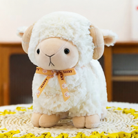 Niedliches Lamm-Plüschtier-Set: Flauschige Schaf-Stoffpuppen mit Schleifen - Peluche