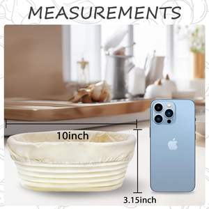 ตะกร้าหวายธรรมชาติทรงกลมสำหรับใส่ขนมปัง ตะกร้าสำหรับพักแป้ง ตะกร้าสำหรับหมักแป้งซาวโดว์ ลดราคาพิเศษ - Product Image 3