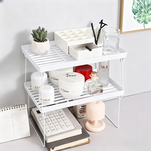 Storage Rack For Stationery And Miscellaneous Items White Foldable <b>Shelf</b> <b>Desktop</b> Organizer Office Use - Product Image 2