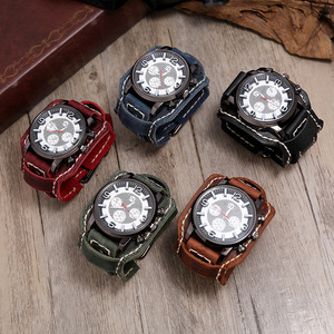 <span class=keywords><strong>Montre</strong></span> à quartz en <span class=keywords><strong>cuir</strong></span> véritable style punk rétro bohème pour homme, bracelets porte-bonheur pour <span class=keywords><strong>femme</strong></span>, bracelets pour homme, bijoux cadeau - Product Image 6
