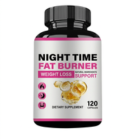 Brûleur de graisse nocturne en marque privée OEM, 120 capsules, perte de poids, ingrédients naturels, favorise le sommeil et la récupération musculaire