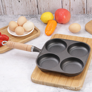 Sartén cuadrada antiadherente de hierro fundido con cuatro orificios para huevos, panqueques y comida para bebés - Product Image 2