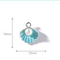 Vente en gros de pendentifs en coquille de palourde en émail avec perles d'imitation en plastique pour bricolage pour la fabrication de bijoux de collier