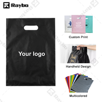 Sacs en plastique personnalisés RAYBO avec logo pour vêtements, sacs de transport à poignée découpée pour boutiques et commerces de détail