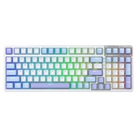 Keyboard Mekanik AULA F98 99-Key Ice Crystal Plastik Berkabel 2.4G Nirkabel RGB Tiga Mode
