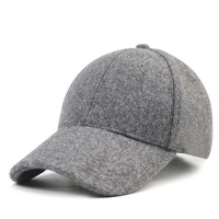 Vente en gros de chapeau en feutre personnalisé Gorras à la mode Casquette de baseball en laine 6 panneaux en feutre vierge de haute qualité