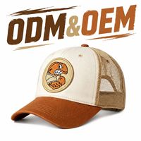 Casquette Trucker Vintage Personnalisée avec Logo ODM OEM, Patch Brodé Animal de Dessin Animé, Dos en Maille Respirante, Bicolore