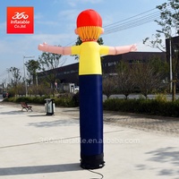 360 publicidad exterior personalizada da la bienvenida a la publicidad bailarina de aire inflable personalizado vivo Oppo Robot bailarín de aire de dibujos animados