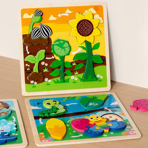 Rompecabezas Educativos <span class=keywords><strong>de</strong></span> Madera, Rompecabezas <span class=keywords><strong>de</strong></span> Animales con Piezas Grandes <span class=keywords><strong>para</strong></span> Niños Pequeños, Rompecabezas <span class=keywords><strong>de</strong></span> Juguetes del Ciclo <span class=keywords><strong>de</strong></span> Vida Montessori <span class=keywords><strong>para</strong></span> Bebés - Product Image 3