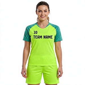 เสื้อฟุตบอลคอกลมสีเขียวนีออน แขนยาว สกรีนชื่อทีมตามสั่ง ซับเหงื่อได้ดี เสื้อผ้าสำหรับผู้ใหญ่แบบยูนิเซ็กซ์ 100% - Product Image 1