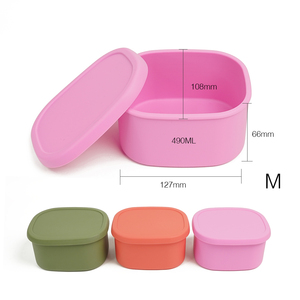 Boîte de conservation moderne en silicone avec couvercle, sans BPA, design classique, pour bento, salade de fruits, repas d'enfants et tout-petits - Product Image 4