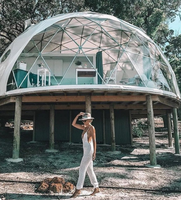 Carpa de Glamping de Lujo con Poste de Aluminio de 7m, Logotipo Personalizado, Estilo Moderno, Tela Impermeable de PVC y Vidrio para Eventos al Aire Libre, Hoteles y Resorts