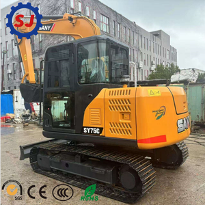 รถขุดขนาดเล็ก SY75C 7 ตัน พร้อมบุ้งกี๋ขนาด 0.28 เมตร ระบบไฮดรอลิกเต็มรูปแบบ สำหรับใช้งานในบ้าน ขุดดิน ขุดร่อง และงานเคลื่อนย้ายดิน - Product Image 6