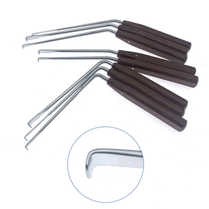 Dây thần kinh gốc móc rút lại thép không gỉ dây thần kinh kéo móc với tay cầm bằng gỗ xương não rút lại - Product Image 1