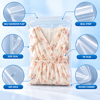 Sacs d'emballage transparents pour vêtements, auto-adhésifs, personnalisés, pour boutiques, e-commerce et vente en gros