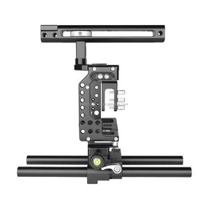 Kit completo de jaula para <span class=keywords><strong>cámara</strong></span>, aparejo de vídeo de aleación de aluminio con mango superior, empuñadura lateral de madera para <span class=keywords><strong>cámara</strong></span> <span class=keywords><strong>Sony</strong></span> A7R <span class=keywords><strong>III</strong></span>/ <span class=keywords><strong>A7</strong></span> II/ A7III - Product Image 2