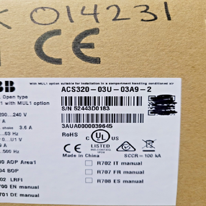 Aandrijving .75 HP 6,7 a 230V 3-fasig zonder toetsenbord ACS320-03U-03Awbr9-2 - Product Image 1