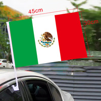 Drapeau de fenêtre de voiture en polyester pour matchs de football internationaux, accessoire de supporter sportif extérieur