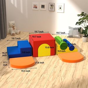 CZFIT Nuevo Juego de 10 Bloques de Espuma de Cuero PU de Múltiples Formas, Bloques de Juego Suaves de Tamaño Completo para Habitación, Juego de Juego Interior para Niños Pequeños - Product Image 2