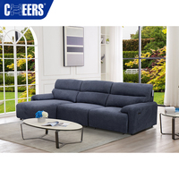 MANWAH CHEERS Blaues Stoff-Elektro-Schlafsofa mit Ausziehfunktion für das Wohnzimmer