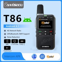Anysecu T86 Android 8.1 4G Radio POC Talkie-walkie Zello RealPTT POC GPS Global WIFI Type-C 3000mAh Radio Bidirectionnelle Réseau