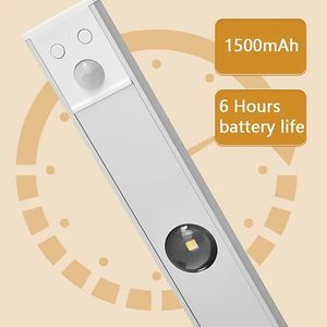 Ultra-ince Modern tasarım LED hareket sensörlü ışık için mutfak dolapları dolap dolapları dim 3 renk şarj edilebilir kapalı - Product Image 6