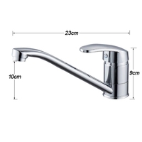 Robinet de cuisine moderne monocommande chromé, mélangeur classique pour évier avec installation monotrou