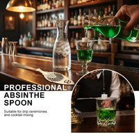 Cuillère à Absinthe en Acier Inoxydable 304 Écologique – Ustensile de Bar à Cocktails, Cuillère à Liqueur Amère, Filtre à Boissons pour Verre – Design Unique pour Bar