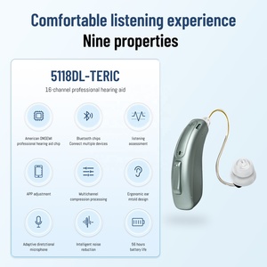 Aide auditive médicale de haute qualité, 16 canaux, réglage par application, sans fil, BTE, RIC, rechargeable, Bluetooth, pour la surdité - Product Image 3