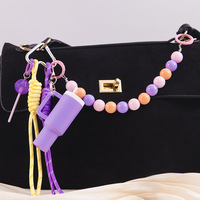 Porte-clés personnalisé avec cadre photo cœur rouge, porte-photo, pendentif nœud perlé pour sac à main fourre-tout d'été pour femme