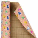 Custom Double-Sided Digital Printing Kraft Paper Roll Party <b>Hats</b> Design 30inchx100feet Recyclable Gift Wrapping Paper Packaging - Product Image 2