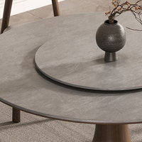 Massivholz Rock Board Esstisch rund mit Plattenspieler Esstisch moderner einfacher italienischer High-End Eschenholz runder Tisch