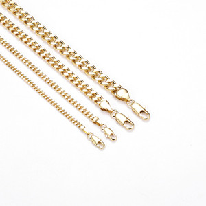 CM 보석 공장 직접 하이 퀄리티 황동 금도금 14K 오로 라미나도 쿠바 체인 목걸이 다양한 크기 남성 여성 목걸이 - Product Image 3