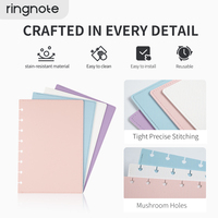 Couverture de carnet RINGNOTE format junior, en PU fin, résistante aux taches, pour agenda, journal, rechargeable, reliure à disques