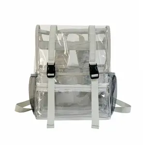 กระเป๋าเป้สะพายหลัง PVC ใสกระเป๋าเป้เดินทางกระเป๋าเป้สะพายหลังแบบฝาพับเทรนด์ญี่ปุ่นและเกาหลีใต้