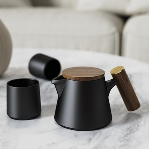 Service à <span class=keywords><strong>thé</strong></span> en céramique DHPO avec infuseur amovible avec 2 tasses pour bureau maison cadeau pots à <span class=keywords><strong>thé</strong></span> en porcelaine pour <span class=keywords><strong>thé</strong></span> en vrac - Product Image 2