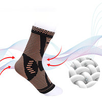 Attelle de Cheville Réglable en Néoprène Cuivre Nylon Compression Dentelle Sport Basket-Ball Volley Extérieur Hommes Femmes Enfants