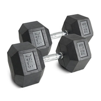 Haltères de fitness de bonne qualité, ensemble d'haltères hexagonales en caoutchouc noir personnalisées pour hommes, pour usage commercial
