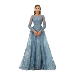 DLR309 Elegante <span class=keywords><strong>mujer</strong></span> abaya manga larga O-cuello color rosa Maxi túnica modesta <span class=keywords><strong>ropa</strong></span> islámica slim fit vestido de novia de Oriente Medio - Product Image 1
